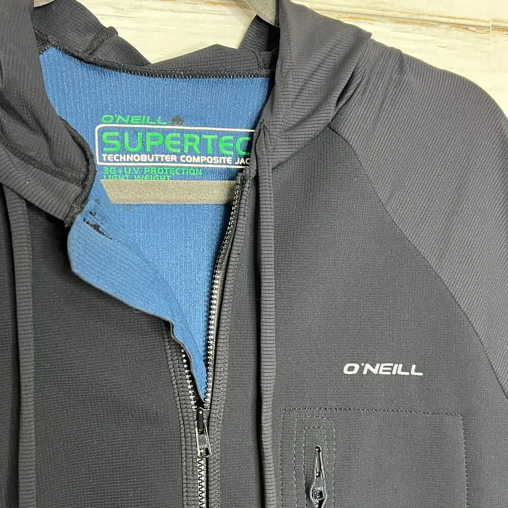 O’Neill Supertech Full Zip Packable Jacket Black Size Medium